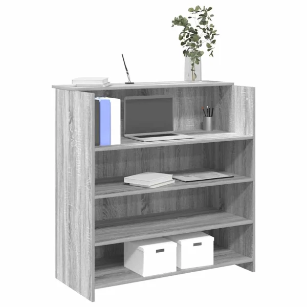 Bureau de réception 100 x 50 x 103,5 cm sonoma gris bois d'ingénierie – modèle 2 – vue d’ensemble