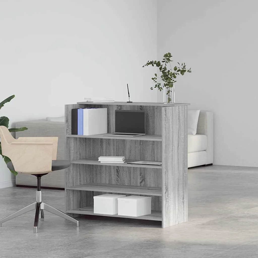 Bureau de réception 100 x 50 x 103,5 cm sonoma gris bois d'ingénierie – modèle 2 – vue de détail