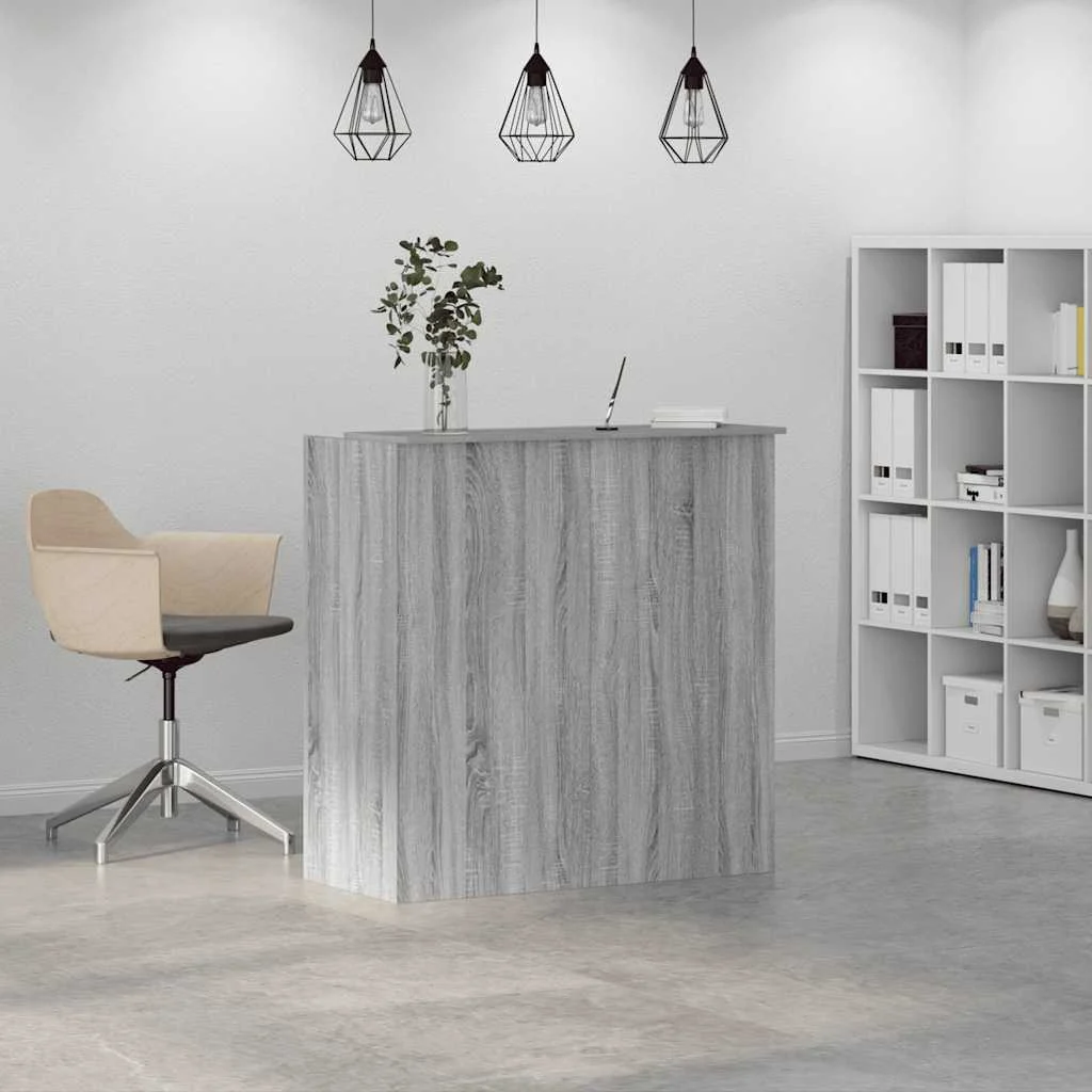 Bureau de réception 100 x 50 x 103,5 cm sonoma gris bois d'ingénierie – modèle 2 – vue en situation
