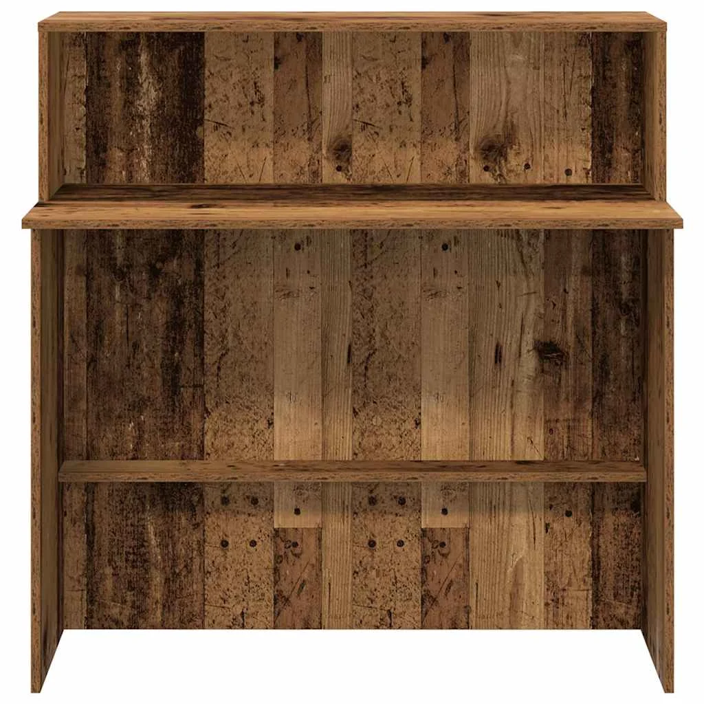 Bureau de réception 100 x 50 x 103,5 cm vieux bois bois d'ingénierie – vue de dessus