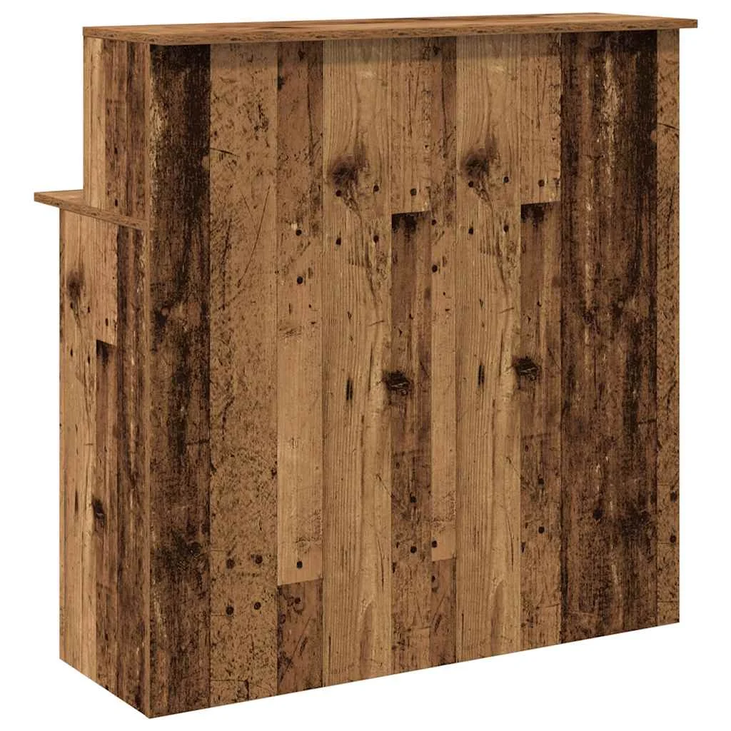 Bureau de réception 100 x 50 x 103,5 cm vieux bois bois d'ingénierie – vue de dos
