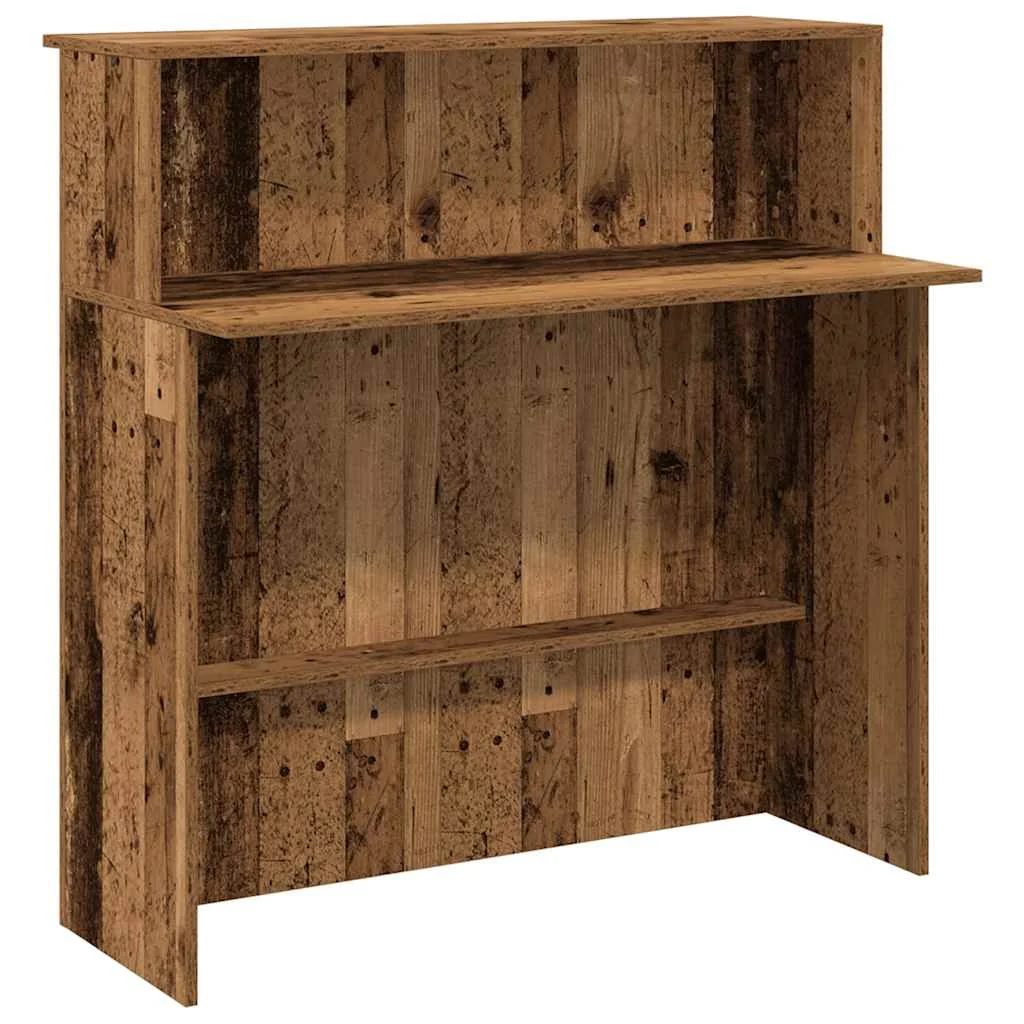Bureau de réception 100 x 50 x 103,5 cm vieux bois bois d'ingénierie – vue de côté