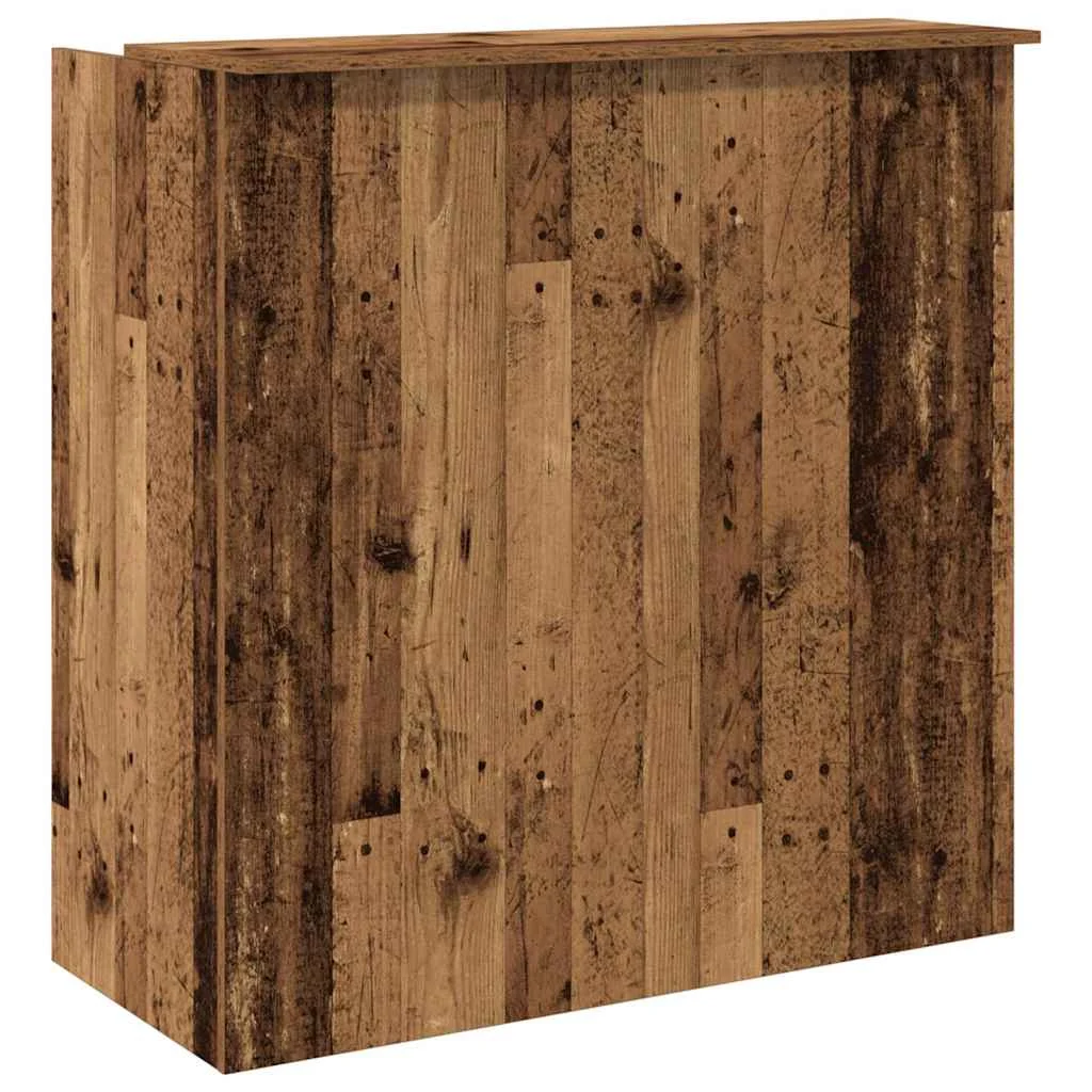 Bureau de réception 100 x 50 x 103,5 cm vieux bois bois d'ingénierie – modèle 2 – vue de dos