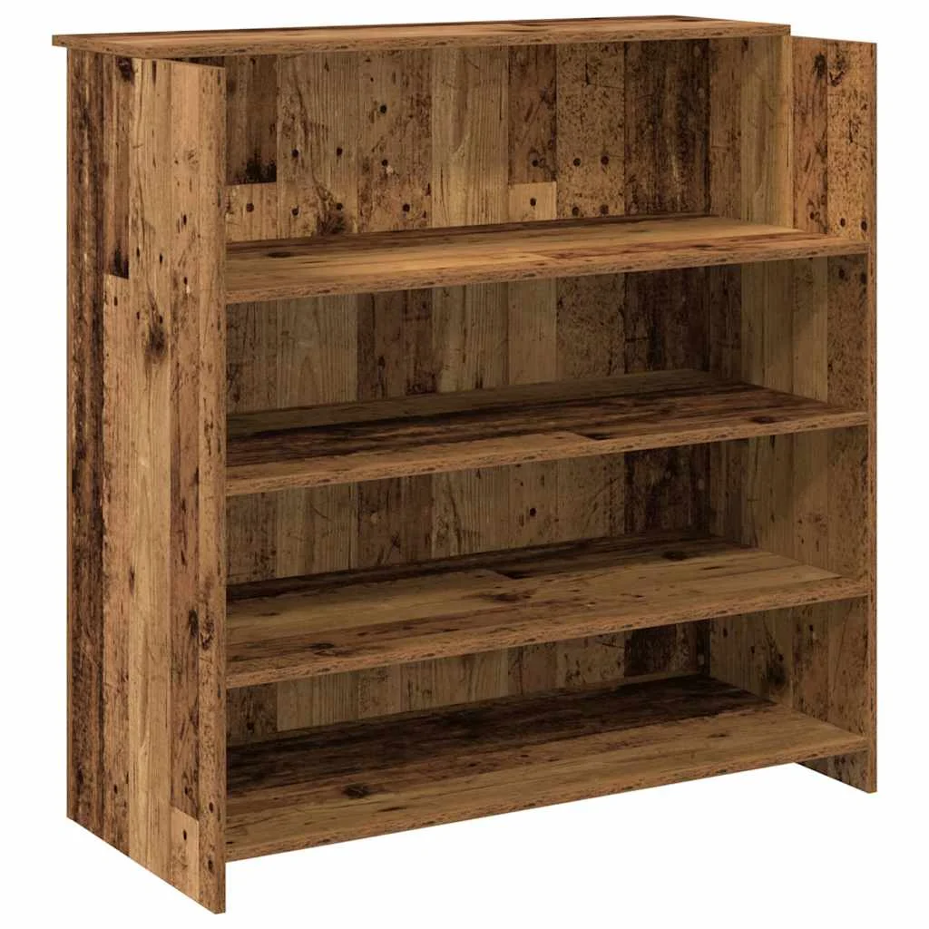 Bureau de réception 100 x 50 x 103,5 cm vieux bois bois d'ingénierie – modèle 2 – vue de côté