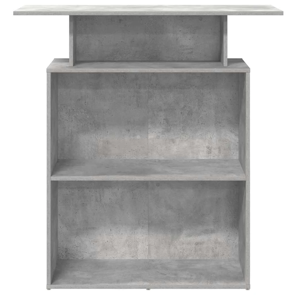 Bureau de réception 100x40x104 100 x 40 x 104 cm gris béton bois d'ingénierie – vue de dessus