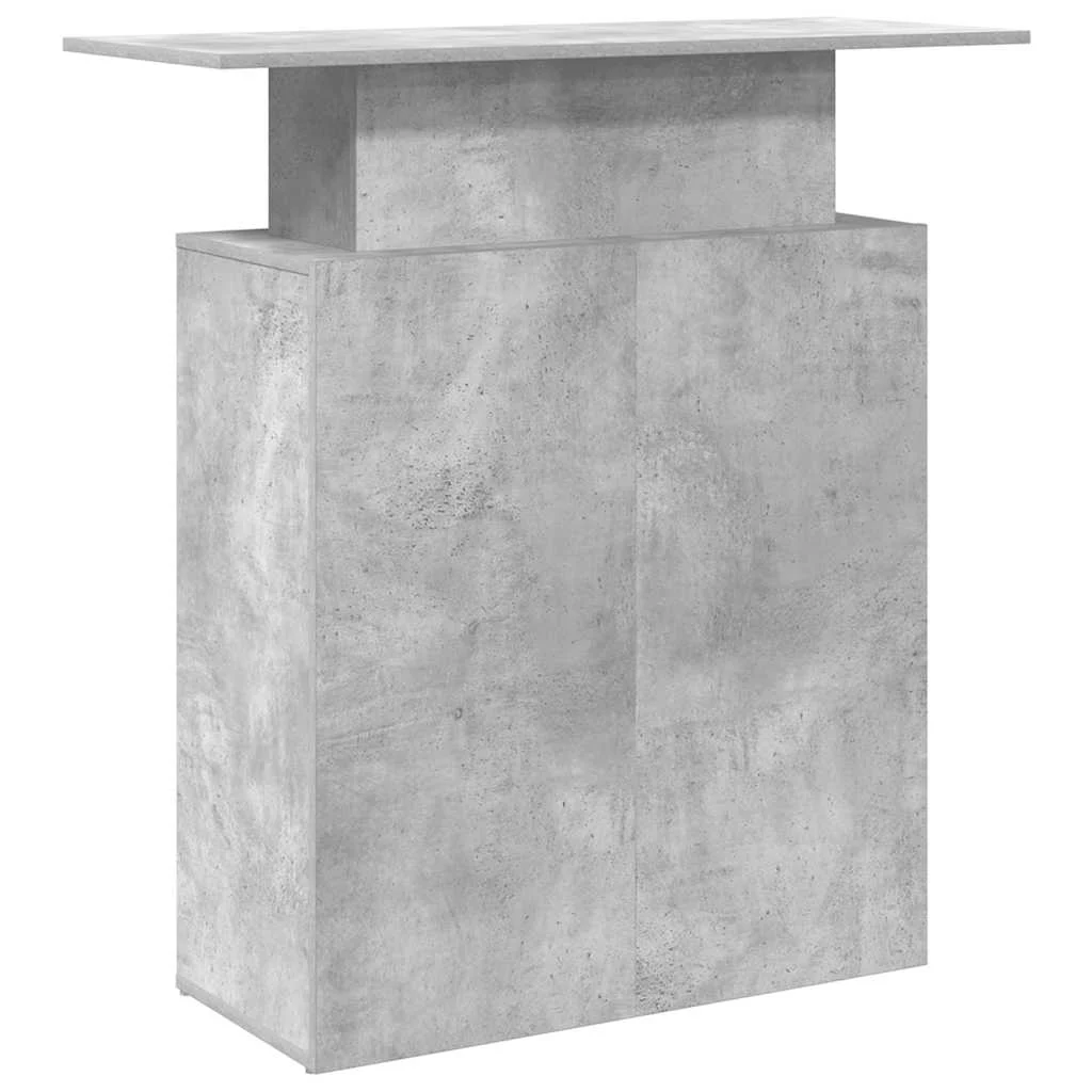 Bureau de réception 100x40x104 100 x 40 x 104 cm gris béton bois d'ingénierie – vue de dos