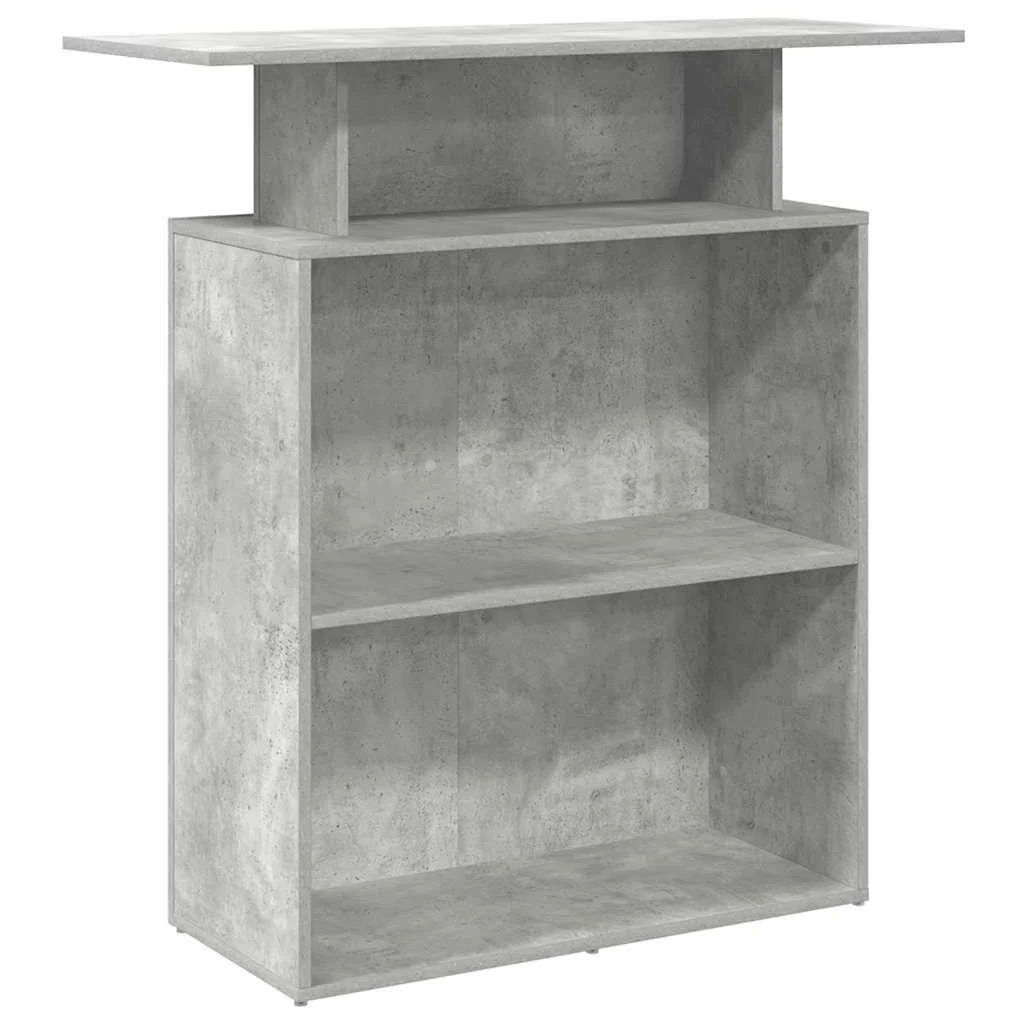 Bureau de réception 100x40x104 100 x 40 x 104 cm gris béton bois d'ingénierie – vue de côté