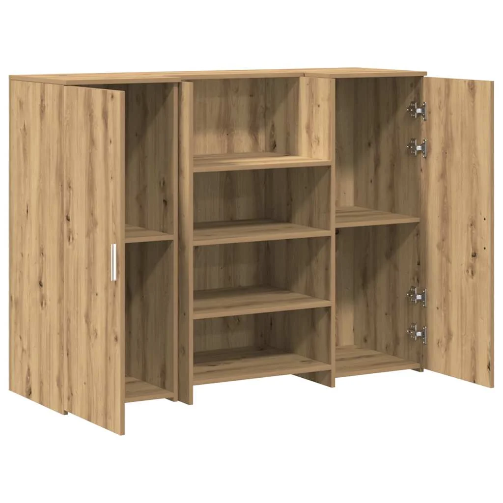 Bureau réception 135 x 50 x 103,5 cm chêne artisanal bois d'ingénierie – vue de dos
