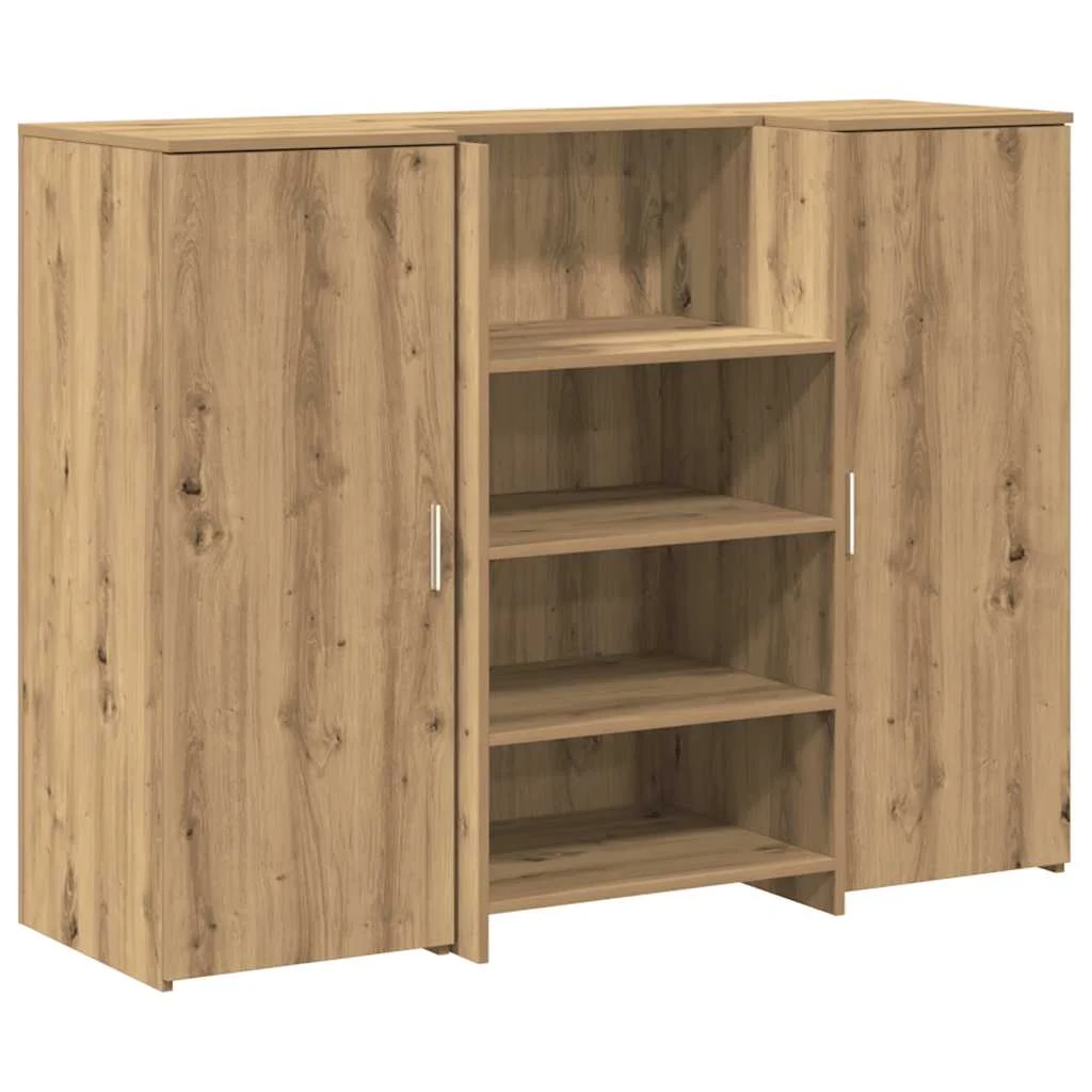 Bureau réception 135 x 50 x 103,5 cm chêne artisanal bois d'ingénierie – vue de côté