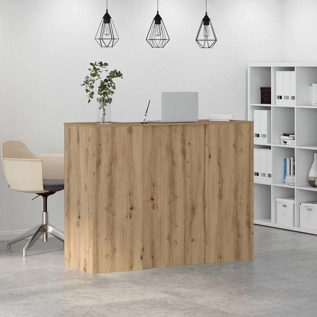 Bureau réception 135 x 50 x 103,5 cm chêne artisanal bois d'ingénierie – vue en situation