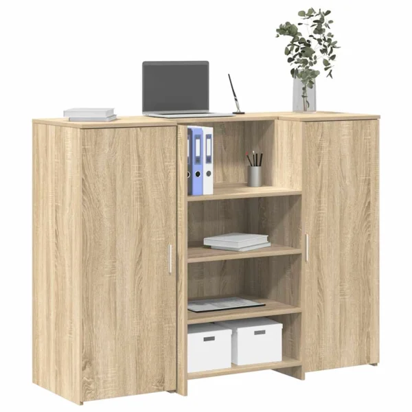 Bureau réception 135 x 50 x 103,5 cm chêne sonoma bois d'ingénierie – vue d’ensemble