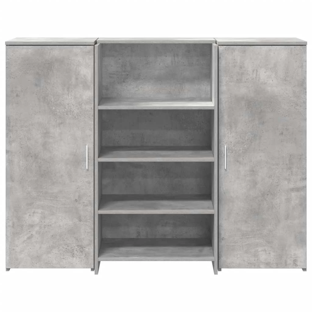 Bureau de réception 135 x 50 x 103,5 cm gris béton bois d'ingénierie – vue de dessus