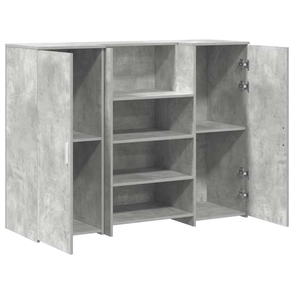 Bureau de réception 135 x 50 x 103,5 cm gris béton bois d'ingénierie – vue de dos