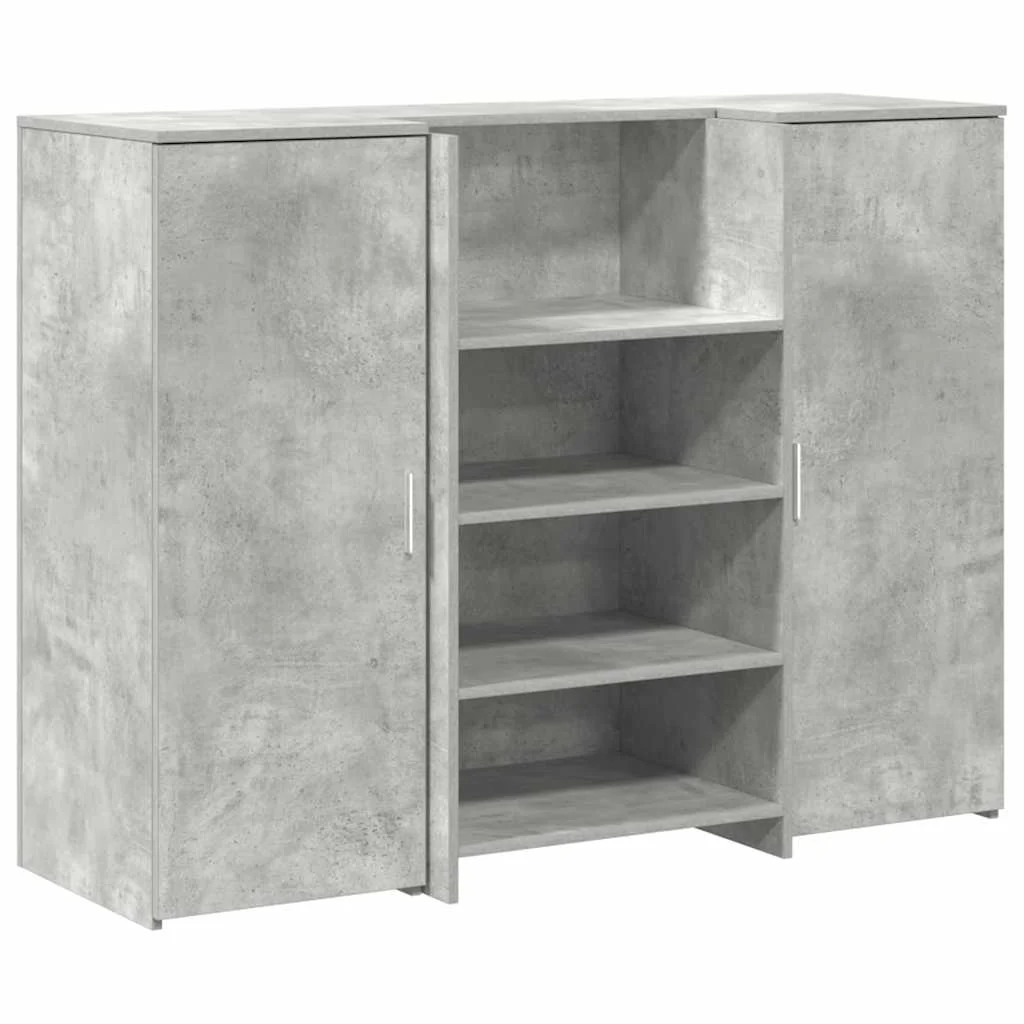 Bureau de réception 135 x 50 x 103,5 cm gris béton bois d'ingénierie – vue de côté