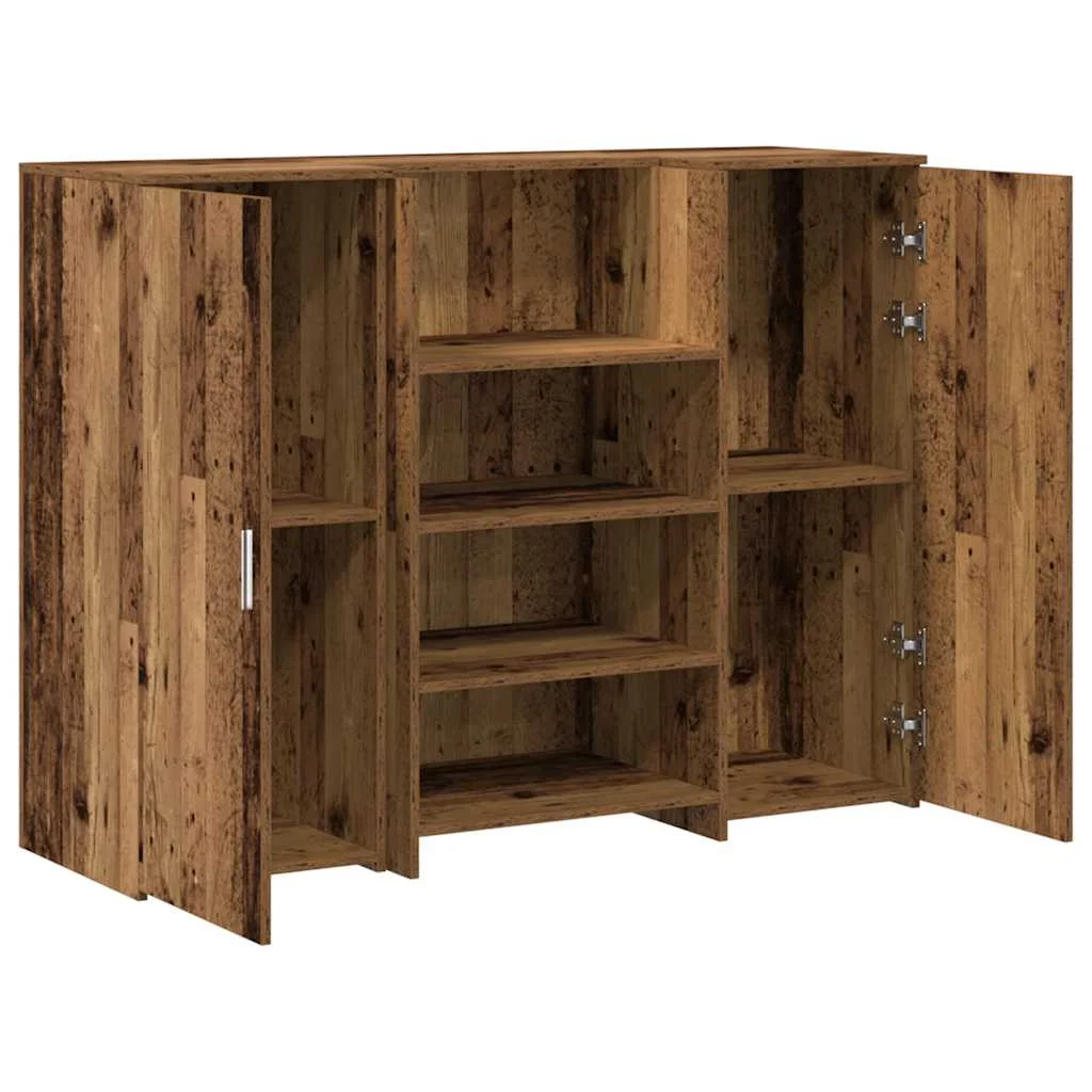 Bureau de réception 135 x 50 x 103,5 cm vieux bois bois d'ingénierie – vue de dos
