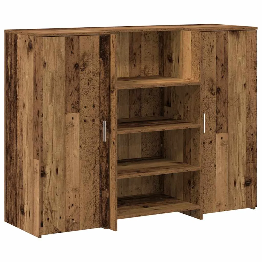 Bureau de réception 135 x 50 x 103,5 cm vieux bois bois d'ingénierie – vue de côté