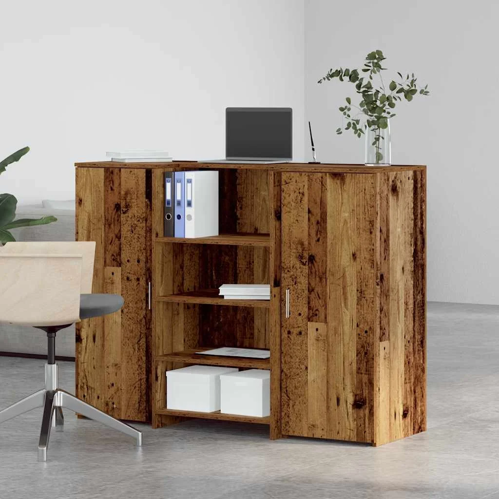 Bureau de réception 135 x 50 x 103,5 cm vieux bois bois d'ingénierie – vue de détail