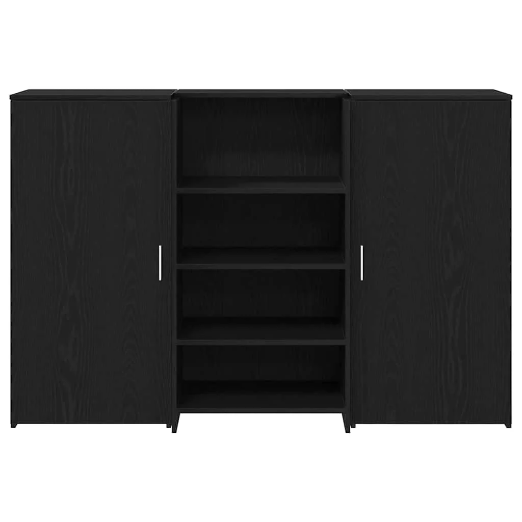 Bureau de réception 155 x 50 x 103,5 cm noir bois d'ingénierie – vue de dessus