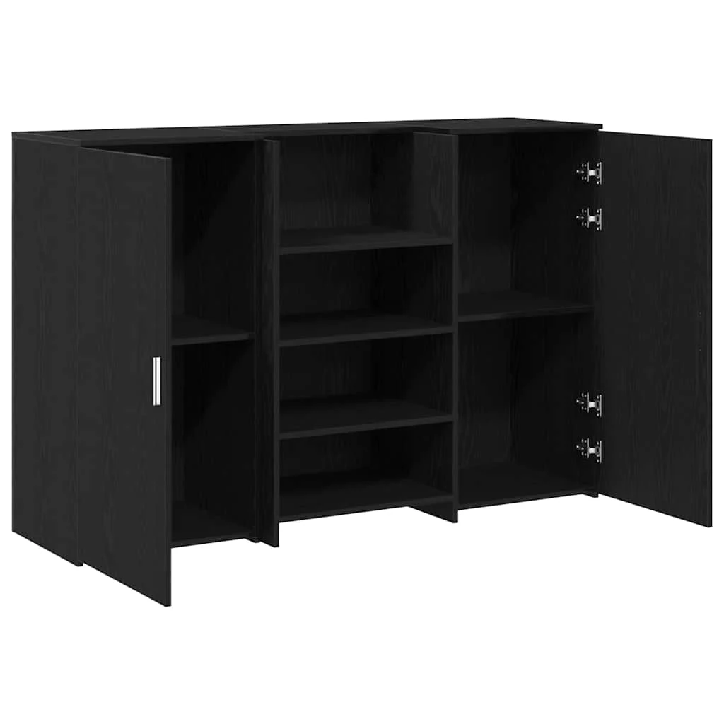 Bureau de réception 155 x 50 x 103,5 cm noir bois d'ingénierie – vue de dos