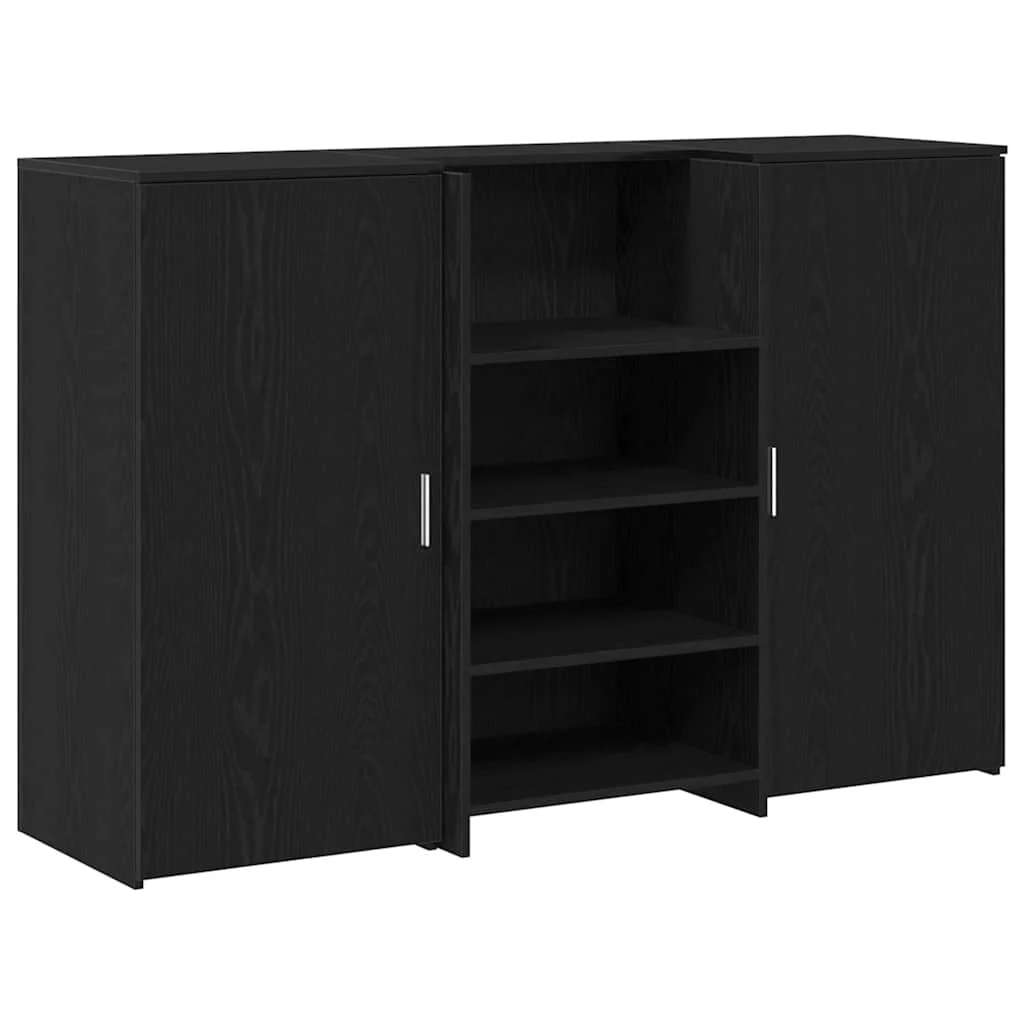Bureau de réception 155 x 50 x 103,5 cm noir bois d'ingénierie – vue de côté