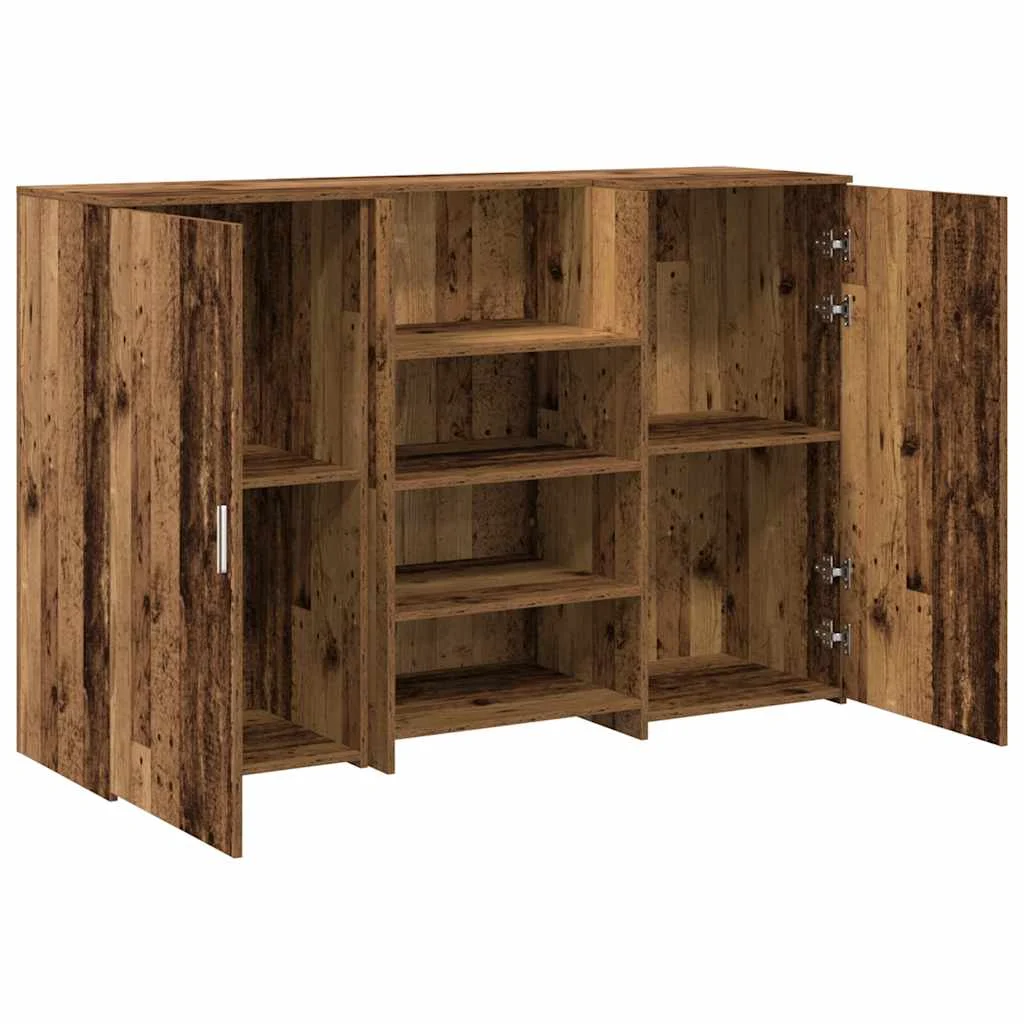 Bureau de réception 155 x 50 x 103,5 cm vieux bois bois d'ingénierie – vue de dos