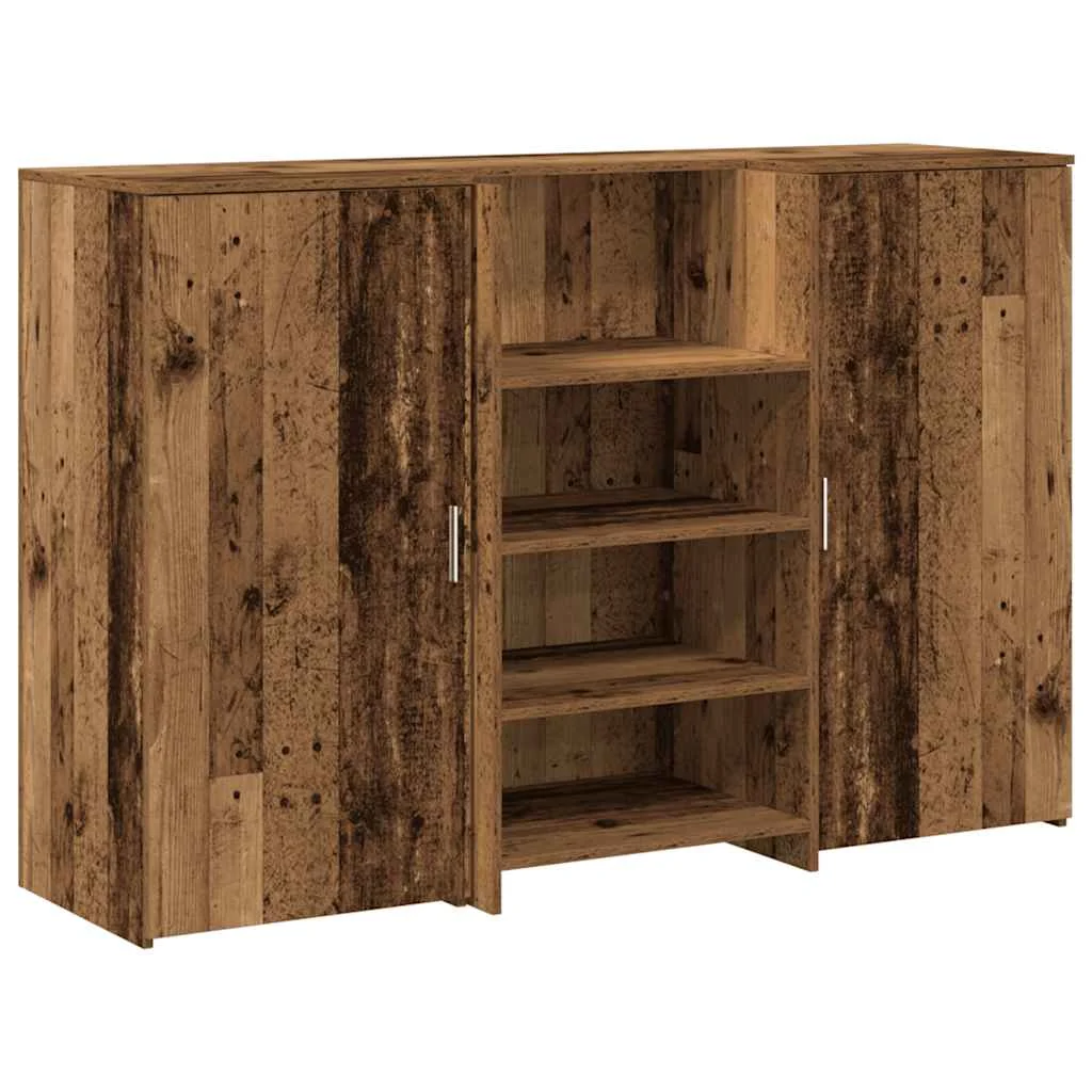 Bureau de réception 155 x 50 x 103,5 cm vieux bois bois d'ingénierie – vue de côté
