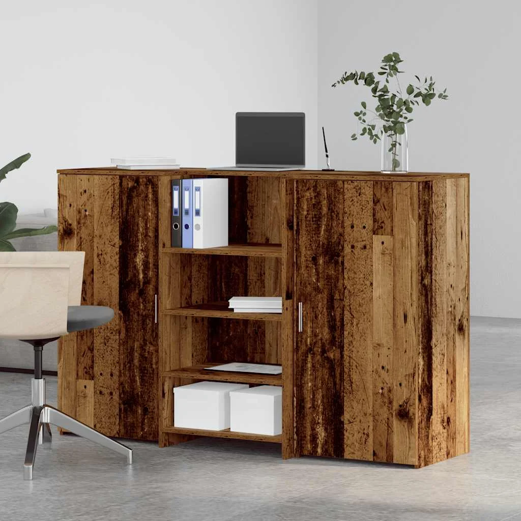 Bureau de réception 155 x 50 x 103,5 cm vieux bois bois d'ingénierie – vue de détail
