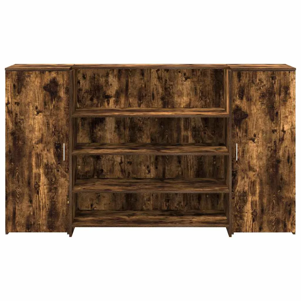 Bureau de réception 180 x 50 x 103,5 cm chêne fumé bois d'ingénierie – vue de dessus