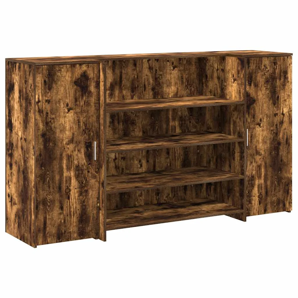 Bureau de réception 180 x 50 x 103,5 cm chêne fumé bois d'ingénierie – vue de côté