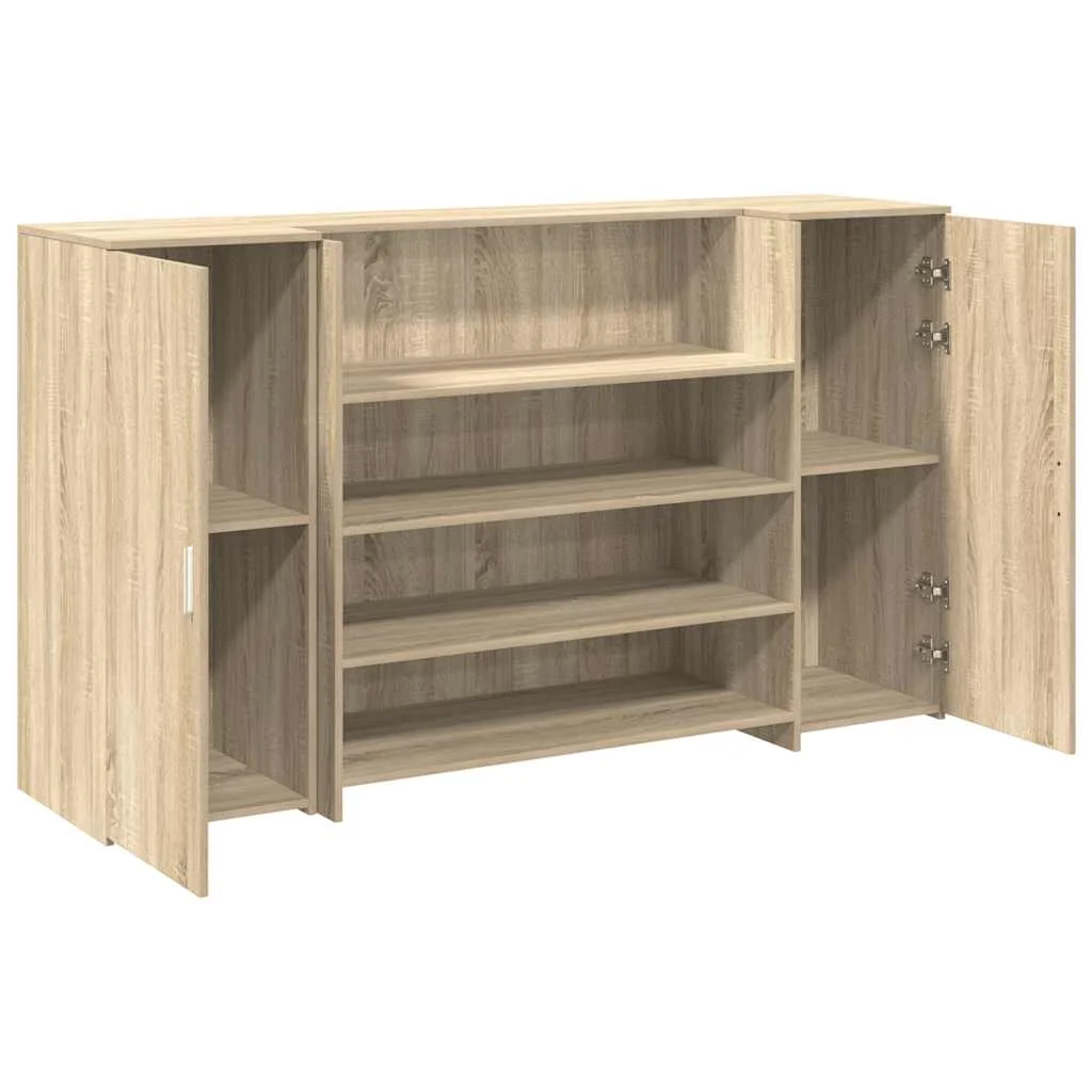 Bureau réception 180 x 50 x 103,5 cm chêne sonoma bois d'ingénierie – vue de dos
