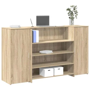 Bureau réception 180 x 50 x 103,5 cm chêne sonoma bois d'ingénierie – vue d’ensemble