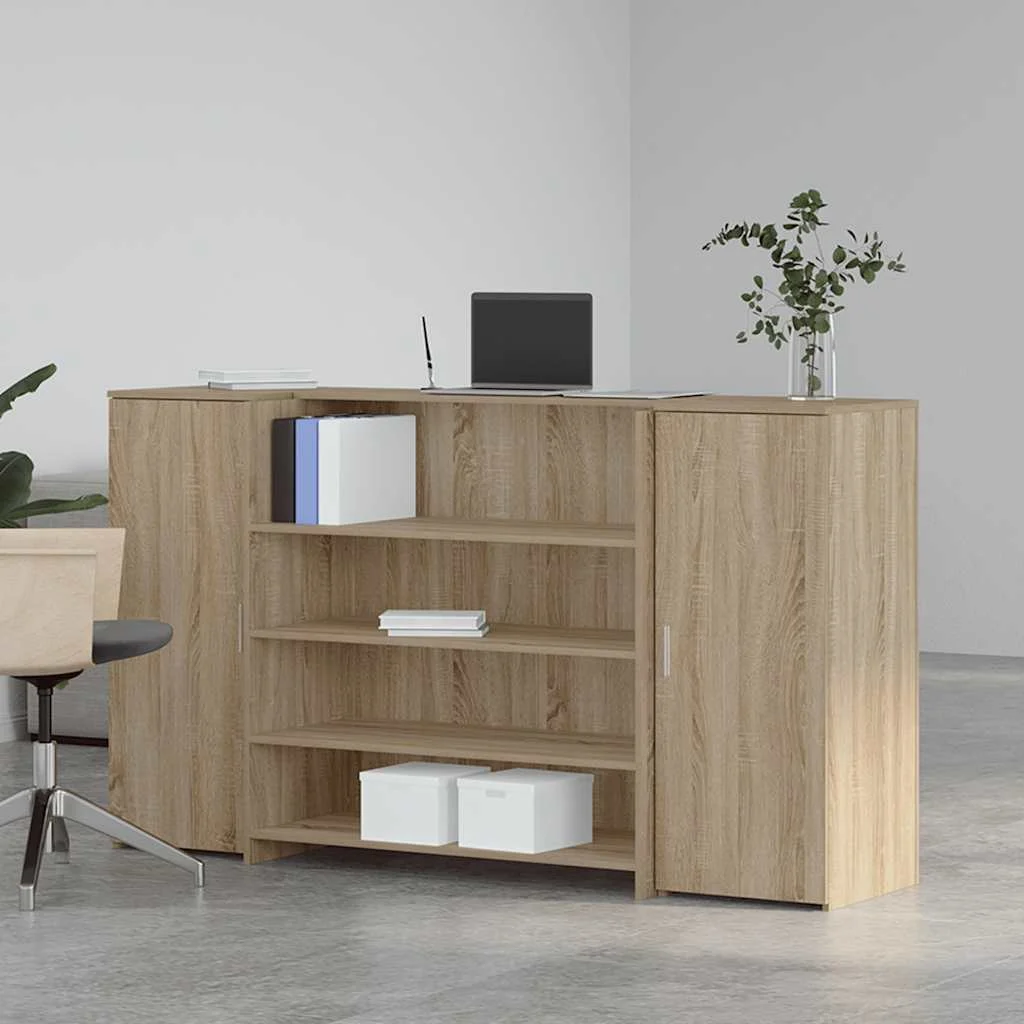 Bureau réception 180 x 50 x 103,5 cm chêne sonoma bois d'ingénierie – vue de détail