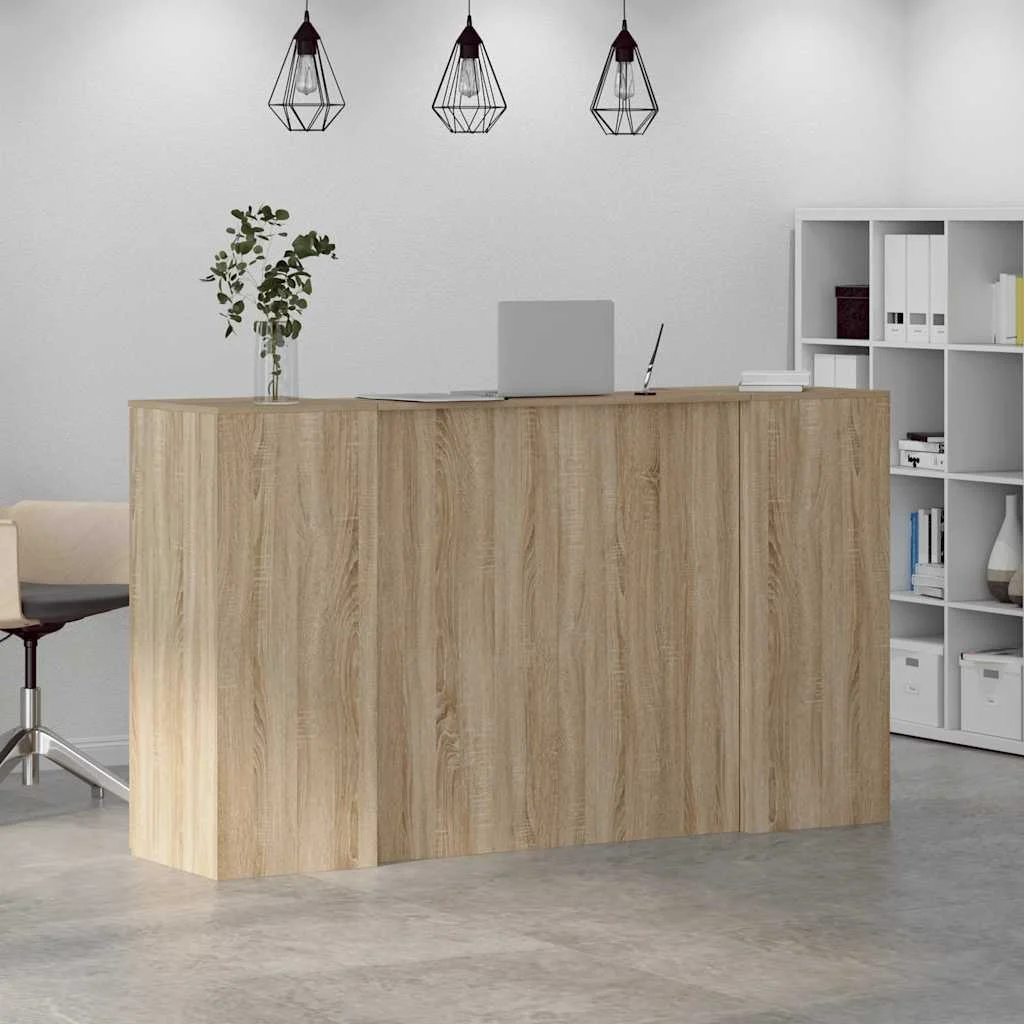 Bureau réception 180 x 50 x 103,5 cm chêne sonoma bois d'ingénierie – vue en situation