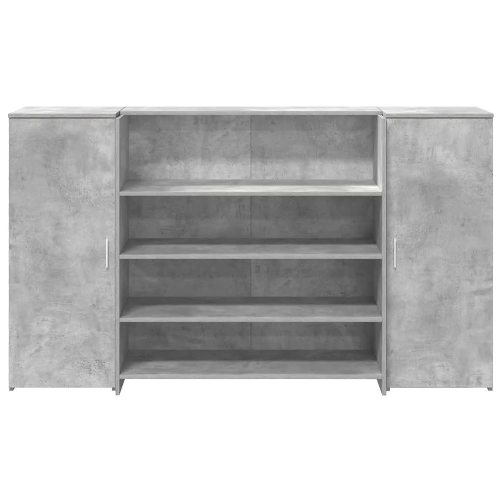 Bureau de réception 180 x 50 x 103,5 cm gris béton bois d'ingénierie – vue de dessus