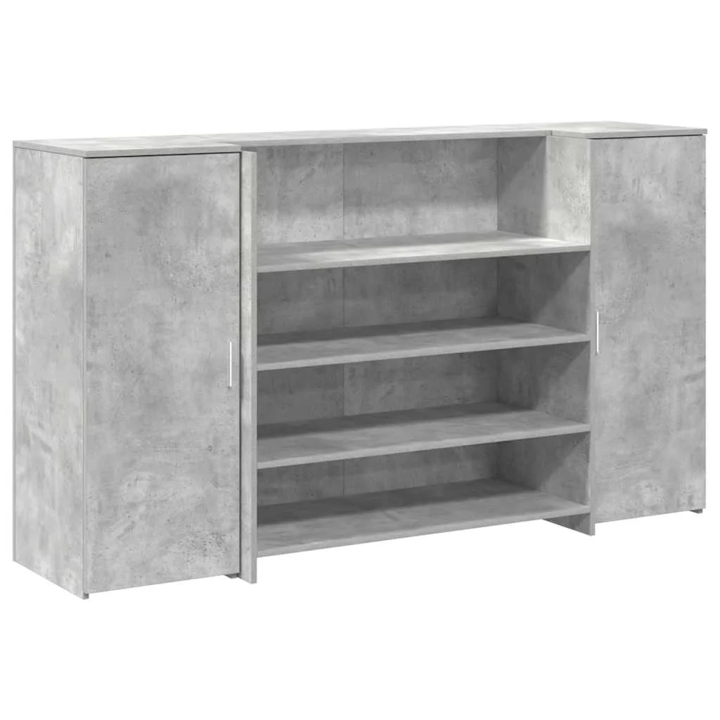Bureau de réception 180 x 50 x 103,5 cm gris béton bois d'ingénierie – vue de côté
