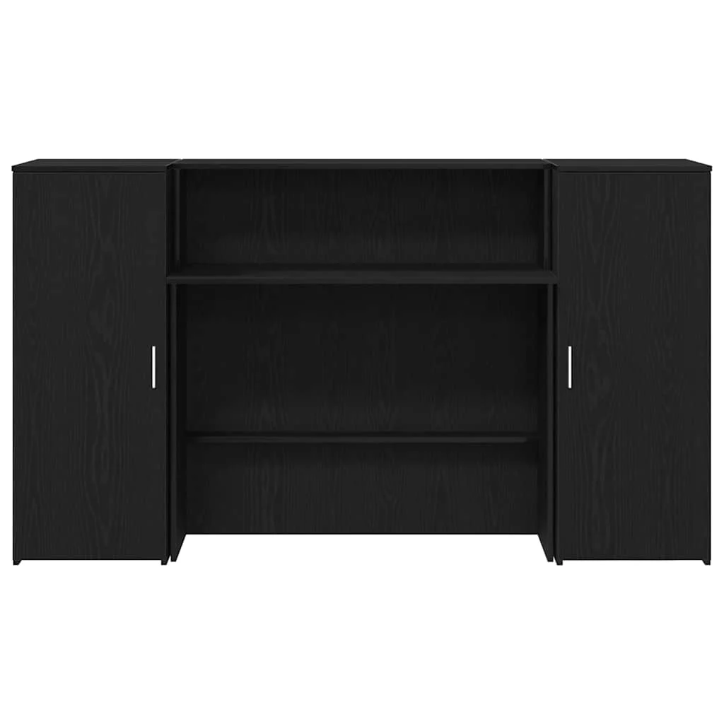 Bureau de réception 180 x 50 x 103,5 cm noir bois d'ingénierie – modèle 2 – vue de dessus