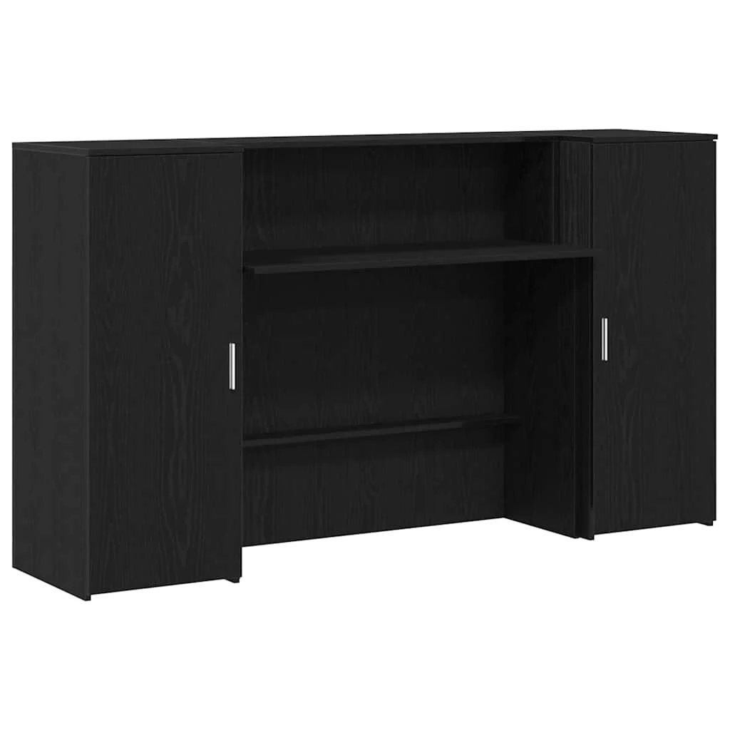 Bureau de réception 180 x 50 x 103,5 cm noir bois d'ingénierie – modèle 2 – vue de côté