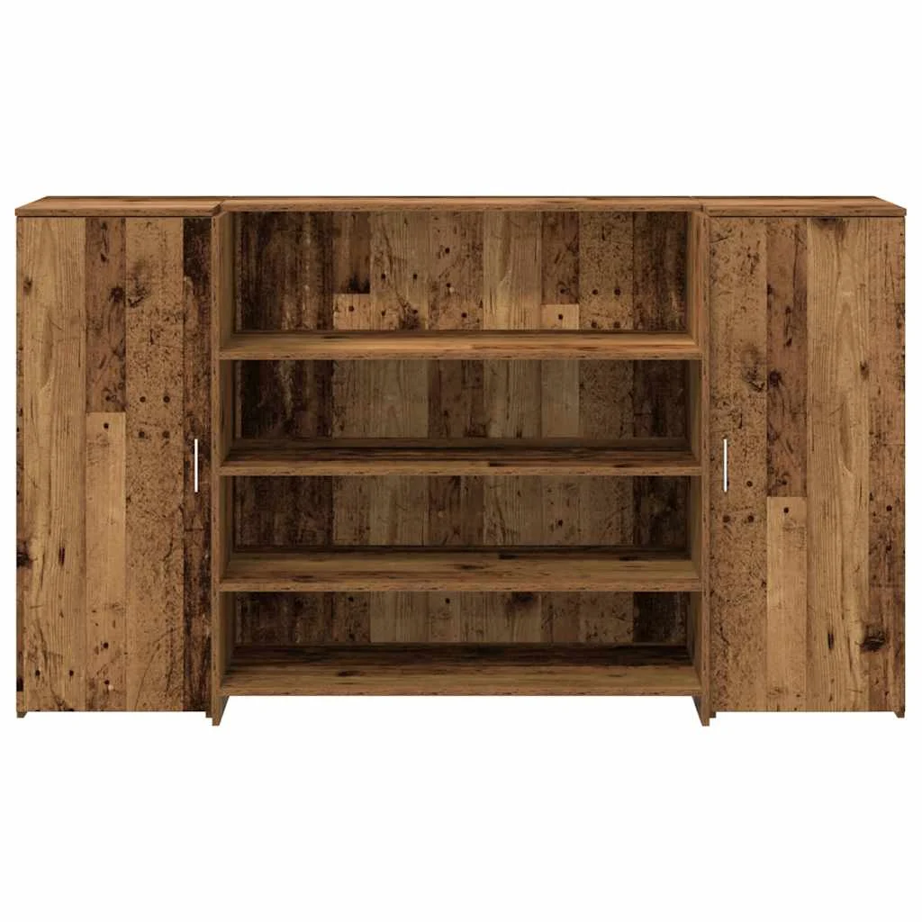 Bureau de réception 180 x 50 x 103,5 cm vieux bois bois d'ingénierie – vue de dessus