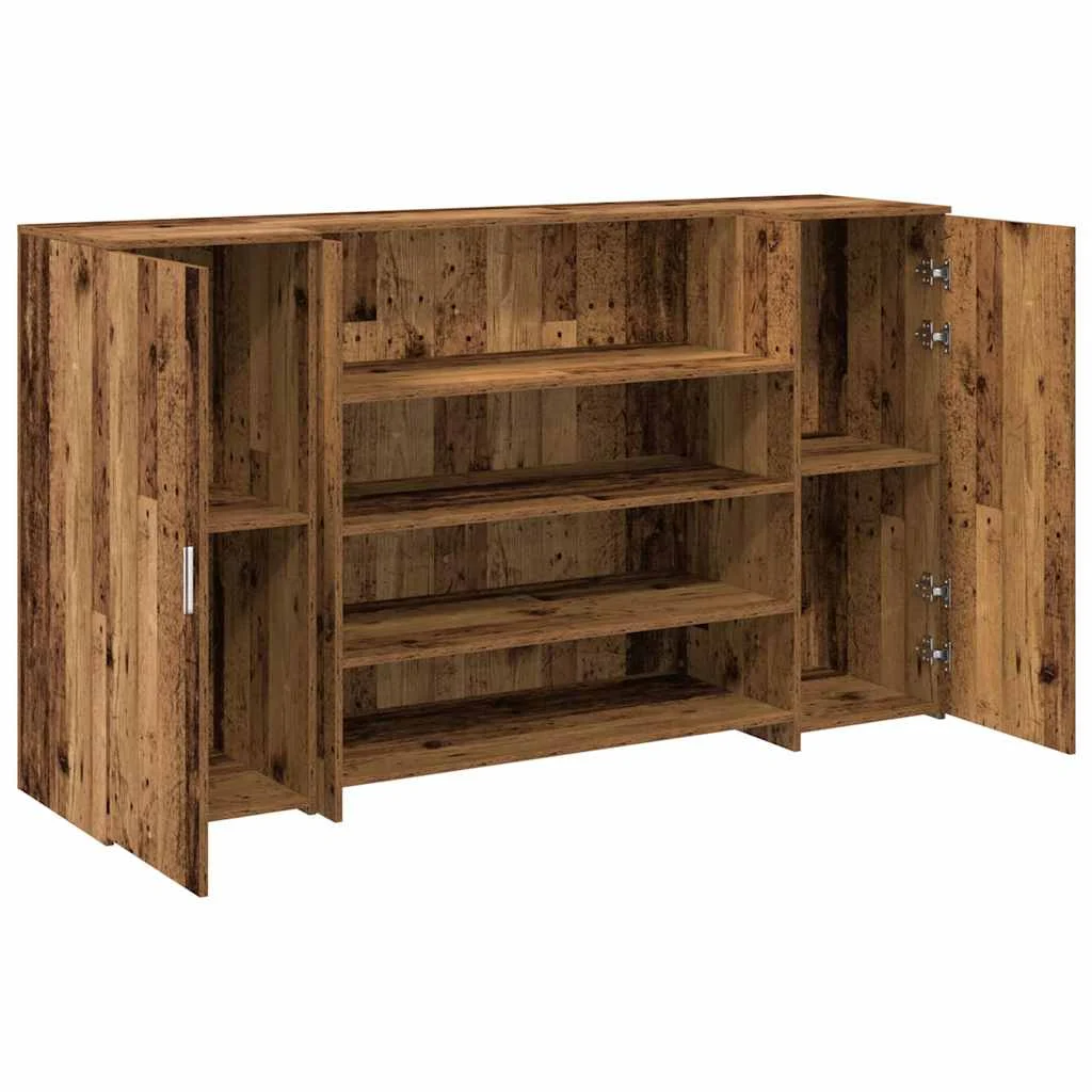 Bureau de réception 180 x 50 x 103,5 cm vieux bois bois d'ingénierie – vue de dos