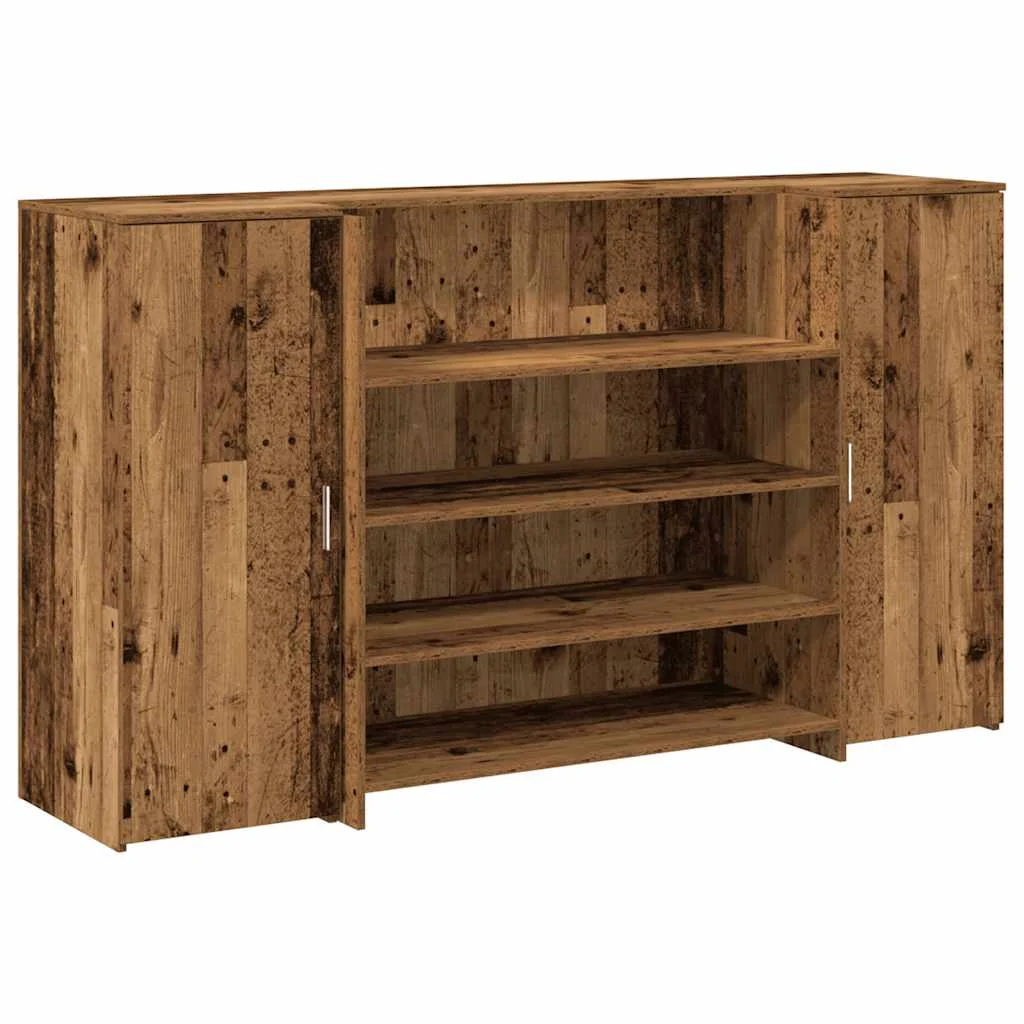 Bureau de réception 180 x 50 x 103,5 cm vieux bois bois d'ingénierie – vue de côté