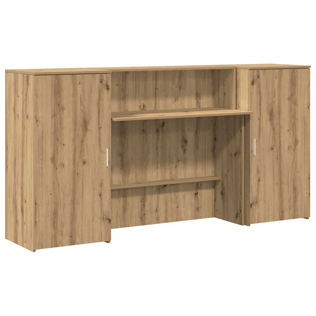 Bureau réception 200 x 50 x 103,5 cm chêne artisanal bois d'ingénierie – modèle 2 – vue de côté
