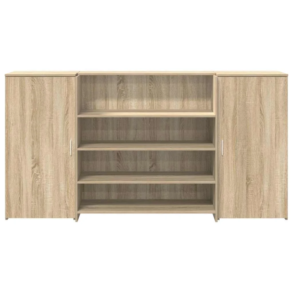 Bureau réception 200 x 50 x 103,5 cm chêne sonoma bois d'ingénierie – vue de dessus
