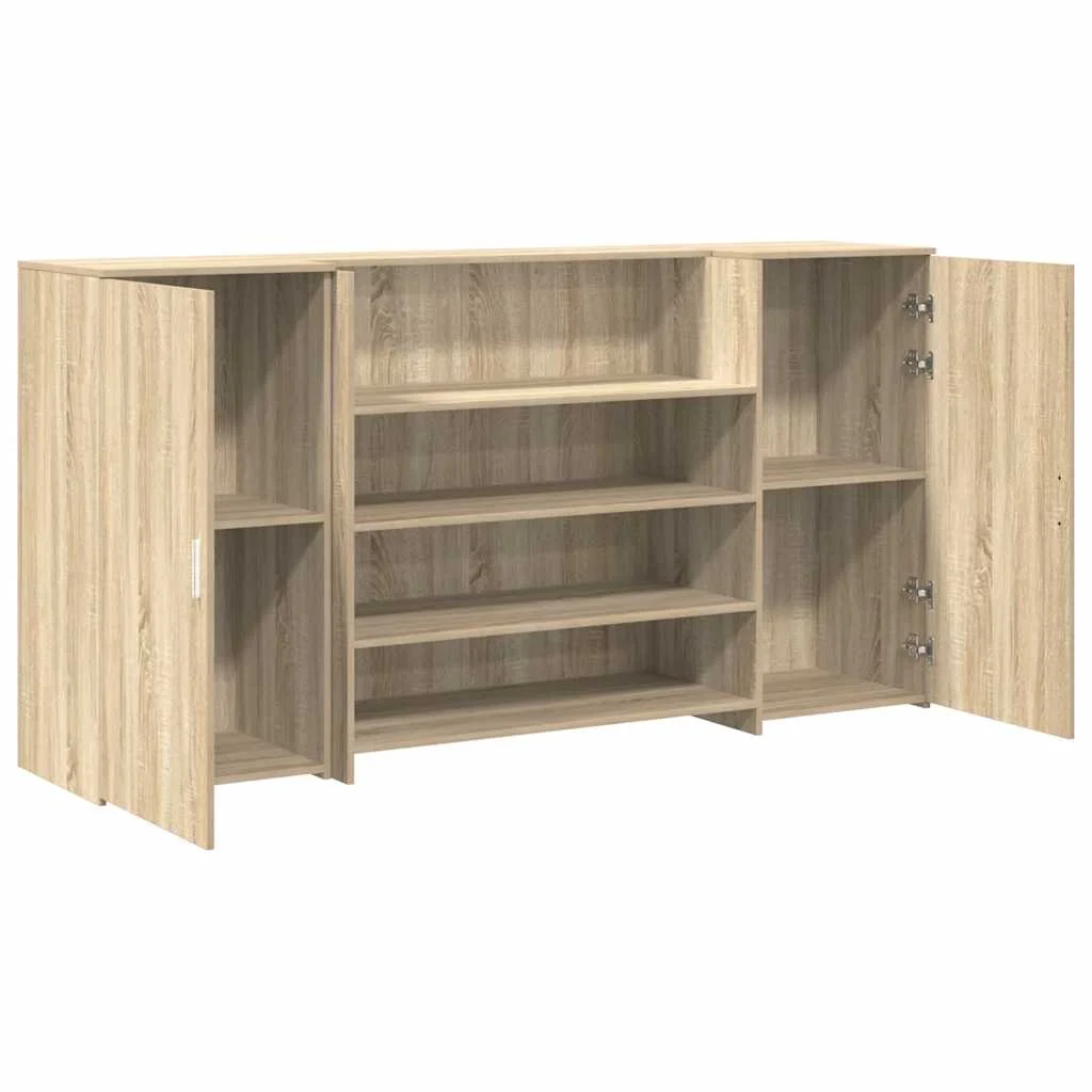 Bureau réception 200 x 50 x 103,5 cm chêne sonoma bois d'ingénierie – vue de dos