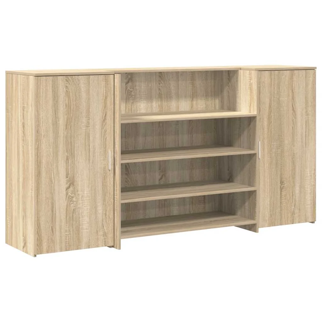 Bureau réception 200 x 50 x 103,5 cm chêne sonoma bois d'ingénierie – vue de côté