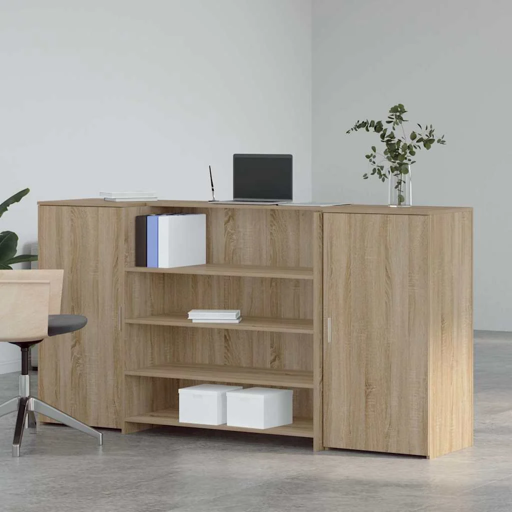 Bureau réception 200 x 50 x 103,5 cm chêne sonoma bois d'ingénierie – vue de détail