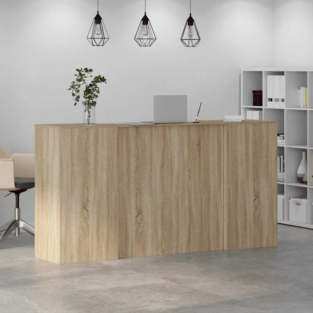 Bureau réception 200 x 50 x 103,5 cm chêne sonoma bois d'ingénierie – vue en situation