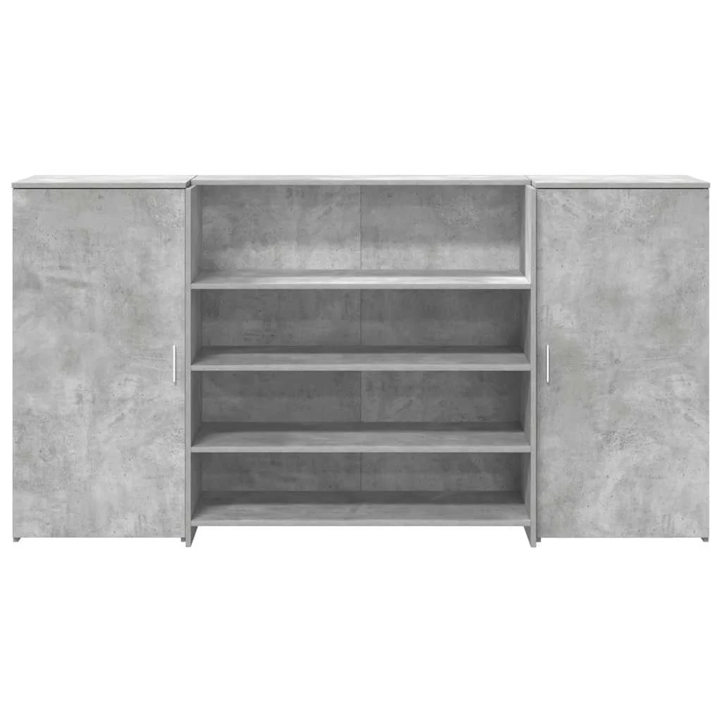Bureau de réception 200 x 50 x 103,5 cm gris béton bois d'ingénierie – vue de dessus