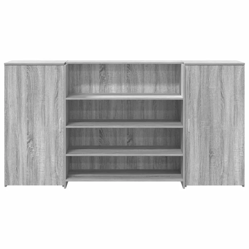 Bureau de réception 200 x 50 x 103,5 cm sonoma gris bois d'ingénierie – vue de dessus
