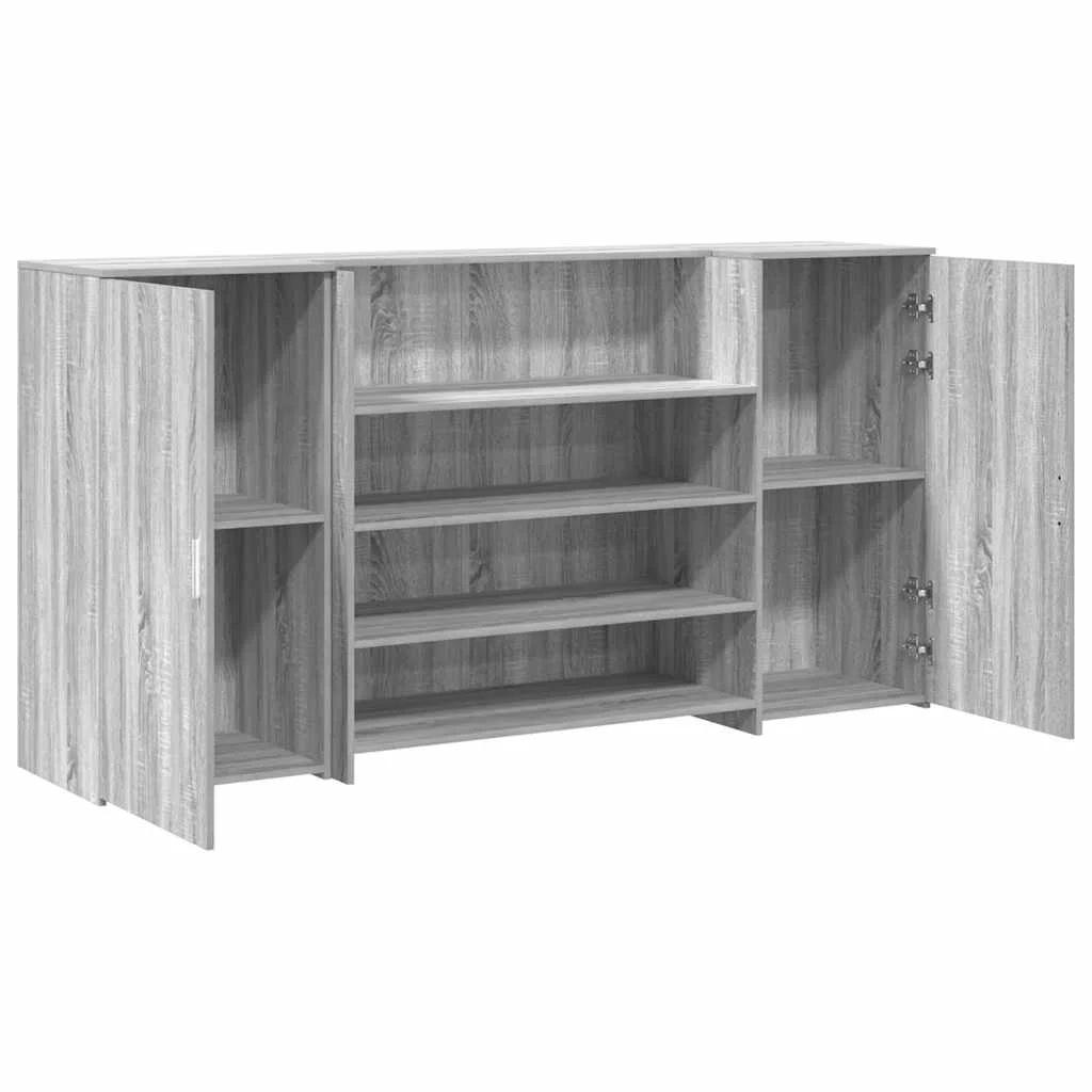 Bureau de réception 200 x 50 x 103,5 cm sonoma gris bois d'ingénierie – vue de dos