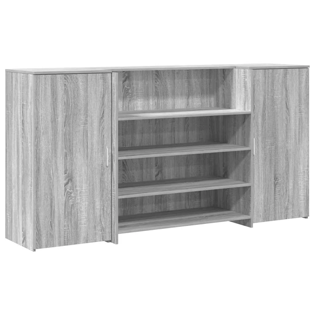 Bureau de réception 200 x 50 x 103,5 cm sonoma gris bois d'ingénierie – vue de côté